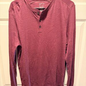 APT9 Quarter Button Long Sleeve